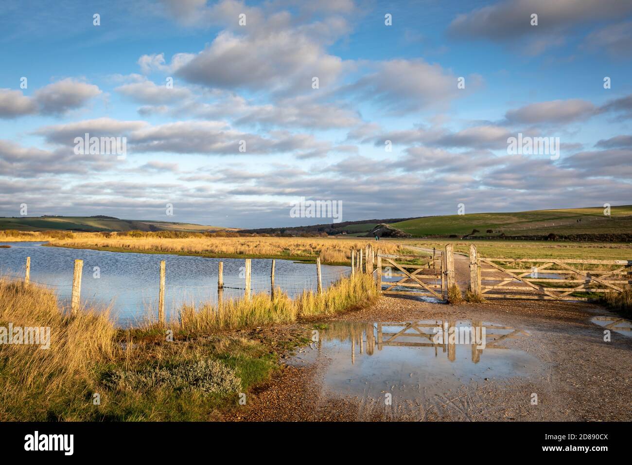 Scène rurale près de la rivière Cuckmere, Cuckmere, Sussex, Angleterre Banque D'Images