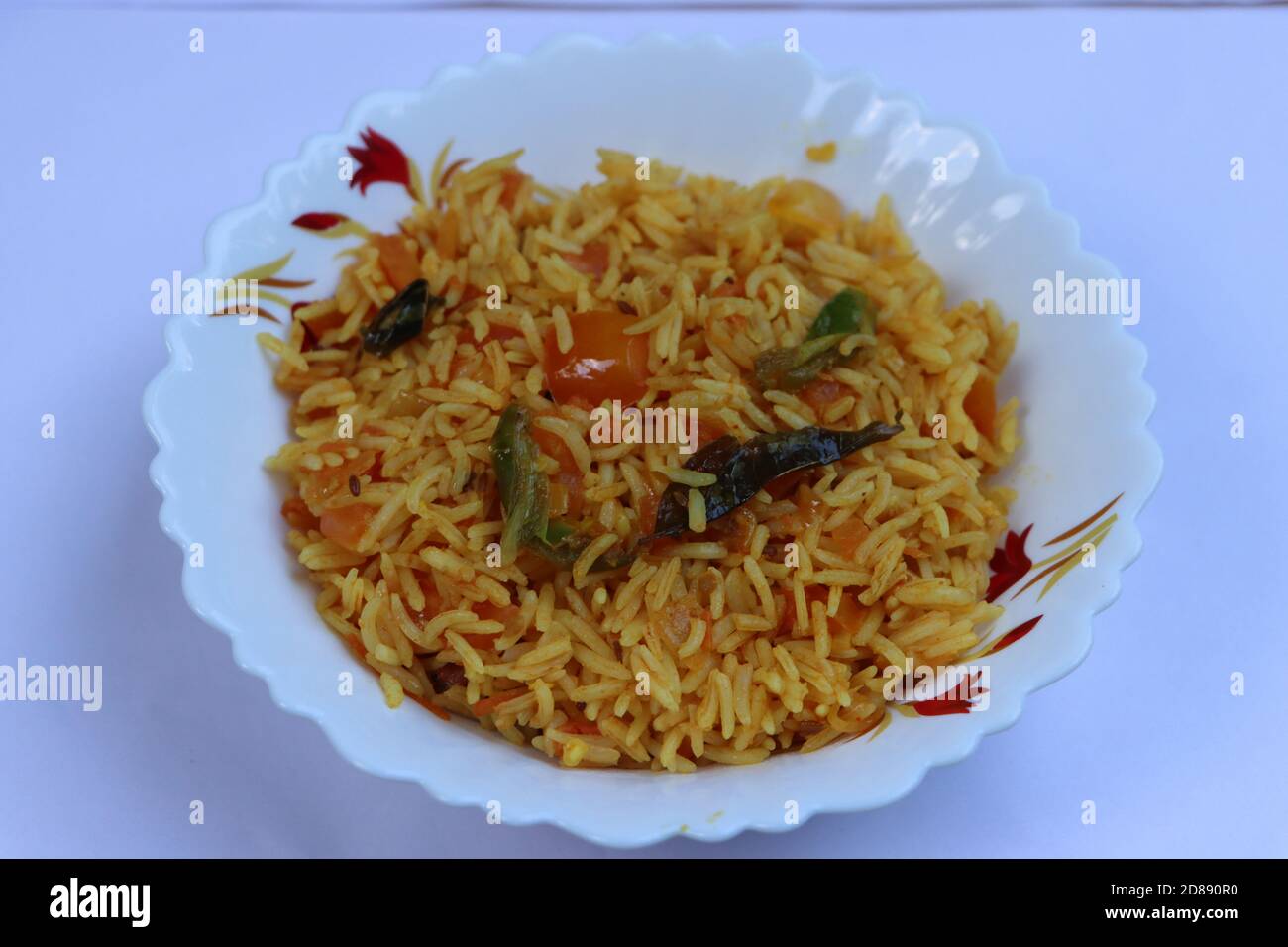 Chapeau de tomate ou tomate pulao, un plat végétarien indien Banque D'Images