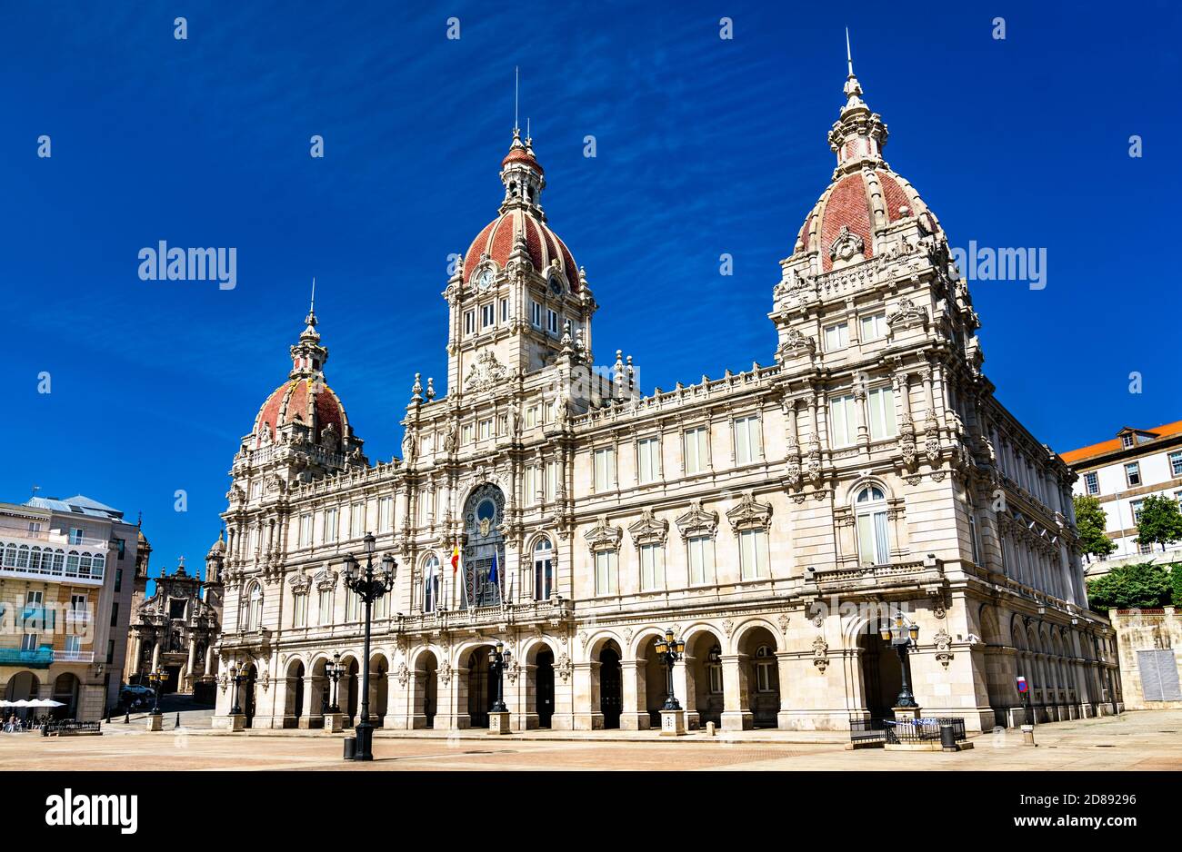 Un hôtel de ville de Coruna en Galice, Espagne Banque D'Images