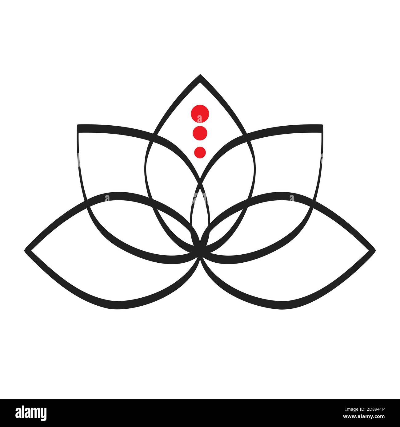 Illustration lotos simple. Symbole de yoga tatoo. Illustration vectorielle Illustration de Vecteur