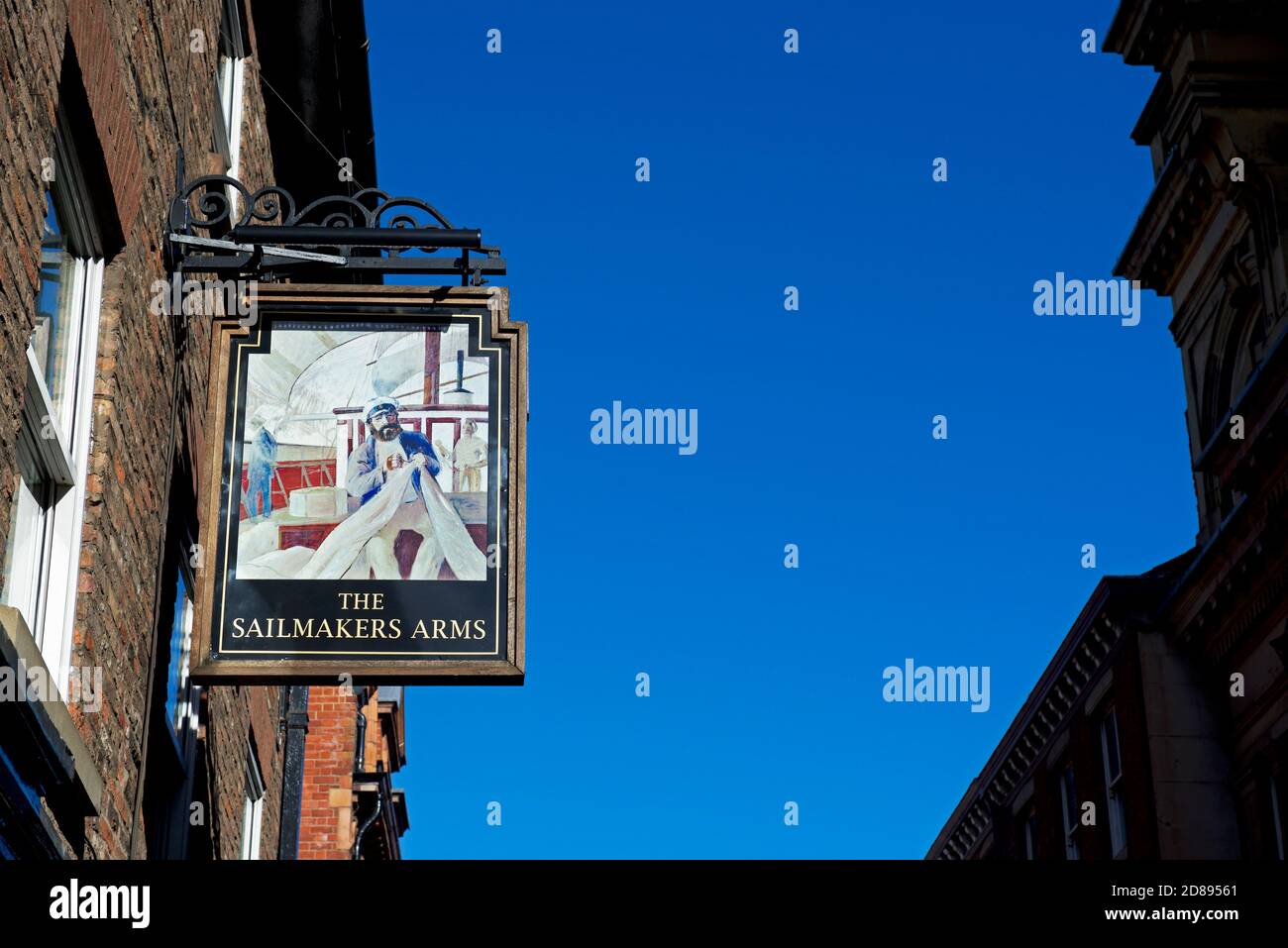 Panneau pour les Sailmakers Arms, High Street, Old Town, Hull, East Yorkshire, Humberside, Angleterre UK Banque D'Images