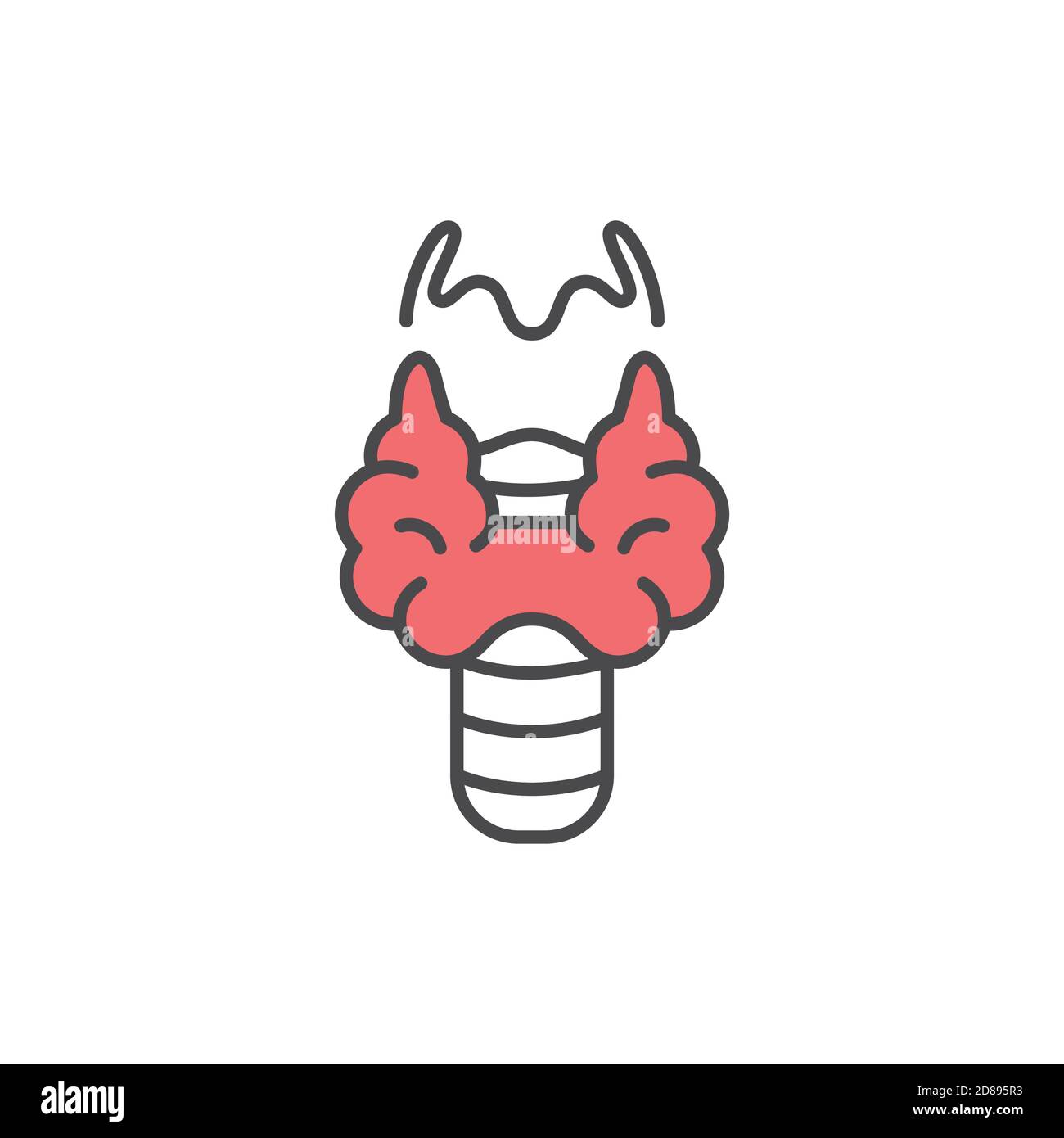 Icône de la ligne de couleur de la glande thyroïde. Pictogramme pour page Web, application mobile, Promo. Illustration de Vecteur