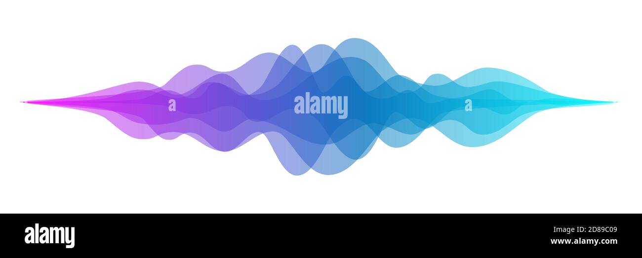 Bruit de fond abstrait de l'onde sonore. Illustration du vecteur de forme d'onde du signal vocal ou musical en bleu et violet. Battements numériques de l'onde sonore couleur du volume Illustration de Vecteur