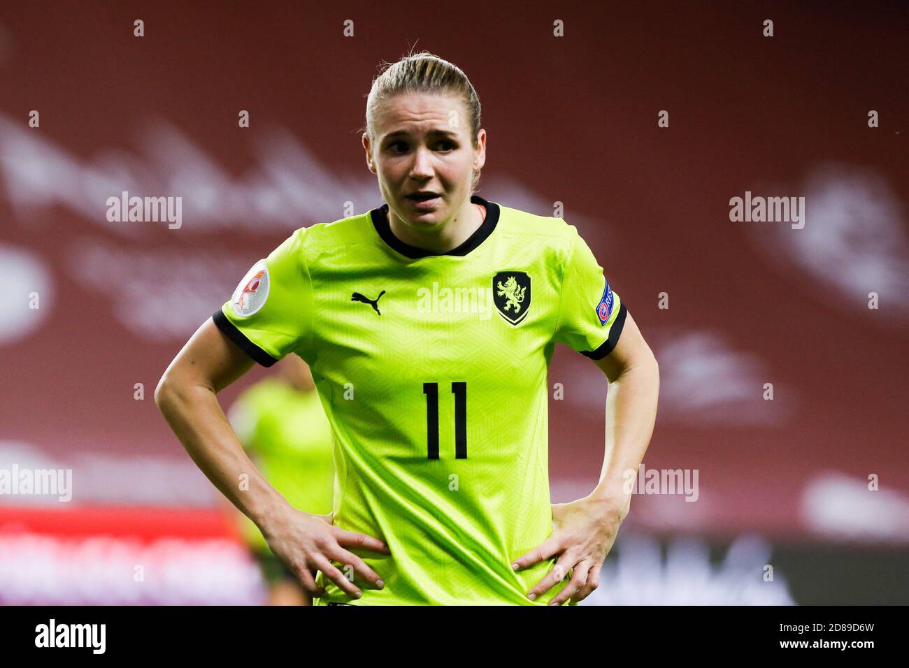 Tereza Krejcirikova de République tchèque lors de l'UEFA Women's Euro 2022, qualifiant le match de football entre l'Espagne et la République tchèque le 23 octobre 2 C. Banque D'Images