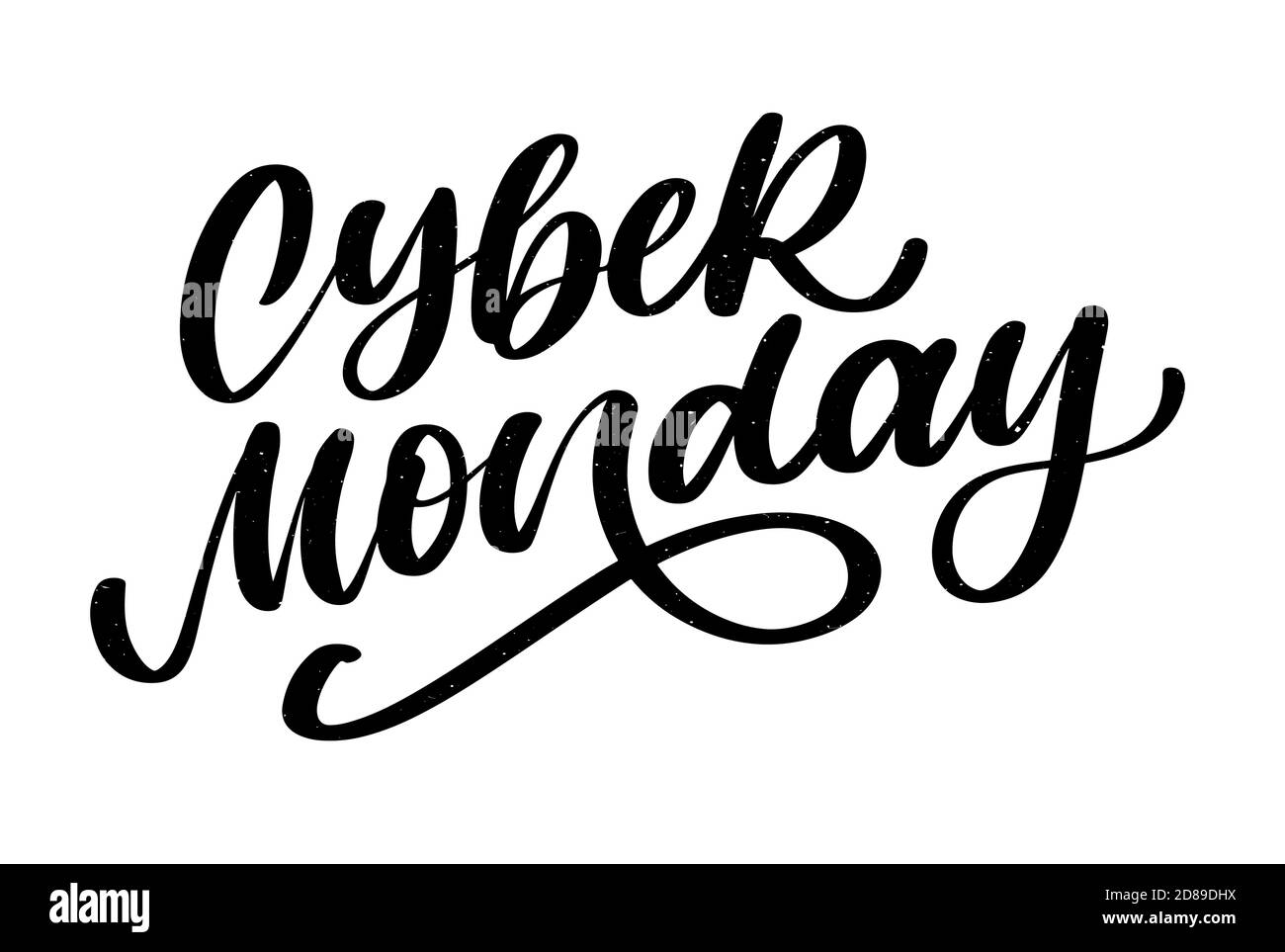 Cyber Monday Vector lettering calligraphie texte pinceau Illustration de Vecteur