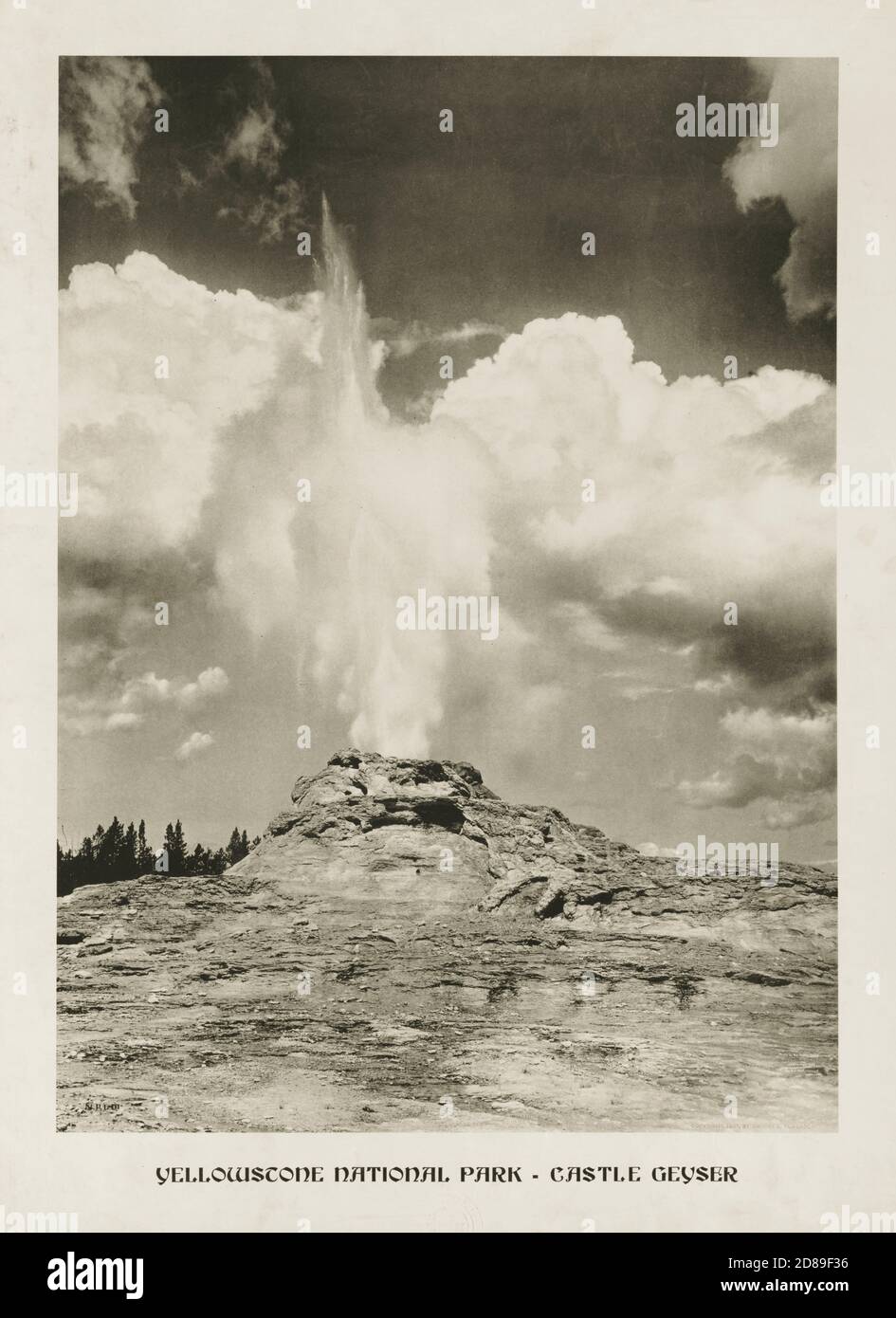 Parc national de Yellowstone Château Geyser, Wyoming 1907 Banque D'Images
