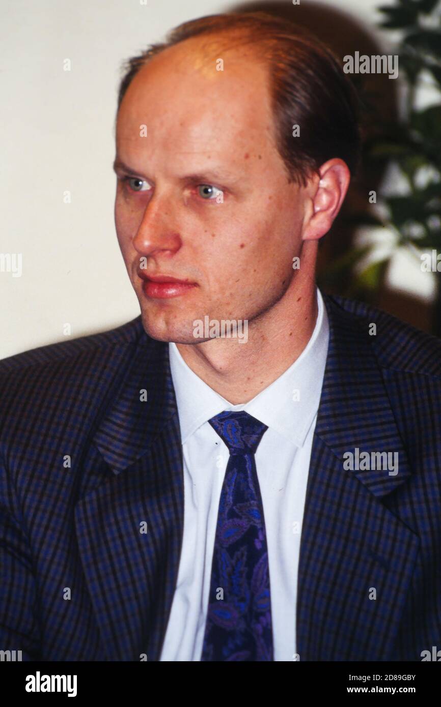 Carl Lang, leader prometteur du Front national français, Villeurbanne,  France, 90es Photo Stock - Alamy