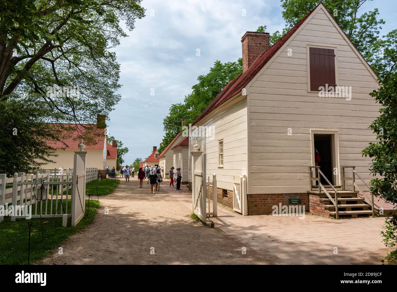 La maison de l'Overseer, la maison de sel et la maison de Gardener de North Lane à Mount Vernon, Virginie Banque D'Images