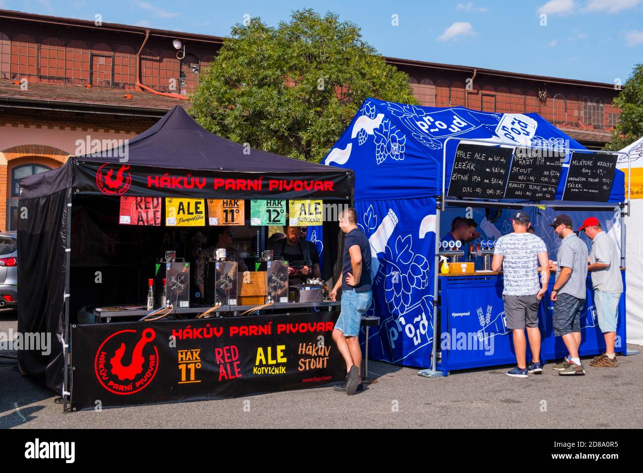 Festival de la bière, marché de Holesovice, Prague, République tchèque Banque D'Images