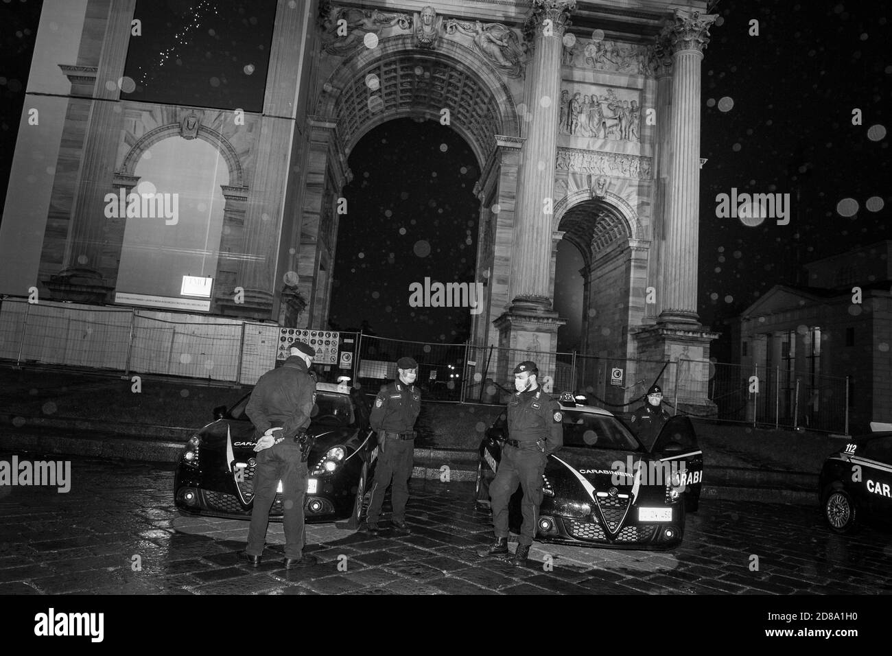 Italie, Milan, première nuit de couvre-feu Banque D'Images