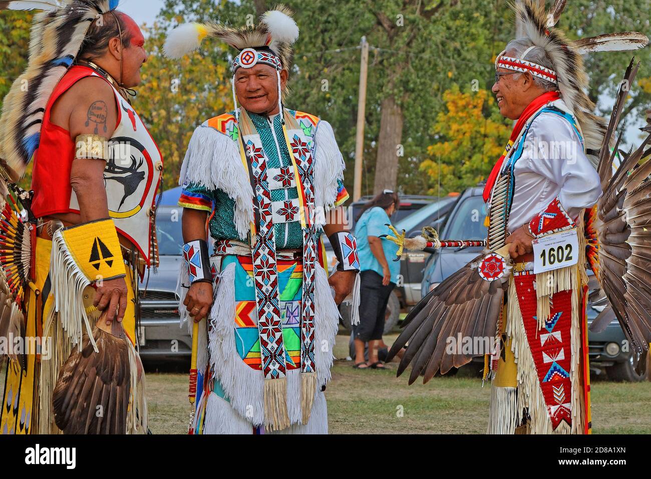 Bismarck, Dakota du Nord, le 8 septembre 2018 : un danseur de la 49e conférence annuelle des tribus Pow Wow, un grand événement en plein air qui réunit plus de 900 dance Banque D'Images