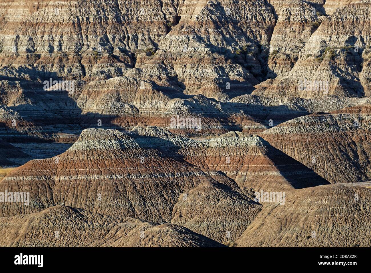 Badlands paysage à tne Sunrise, Dakota du Sud Banque D'Images