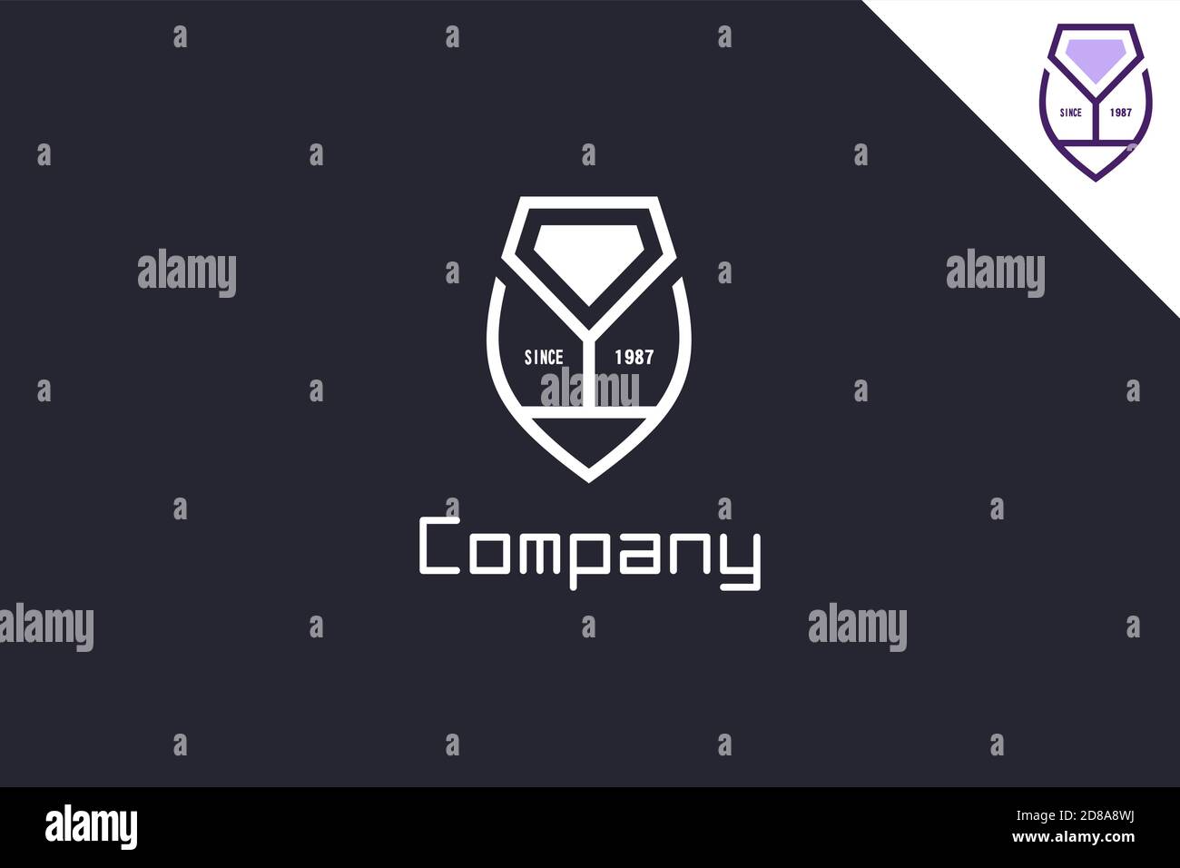 Logo Diamond Wine Glass Illustration de Vecteur
