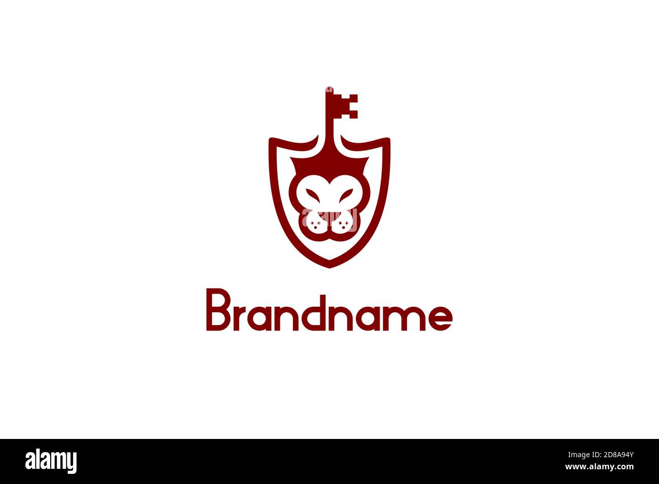 Concept de logo Lion Key protection Illustration de Vecteur