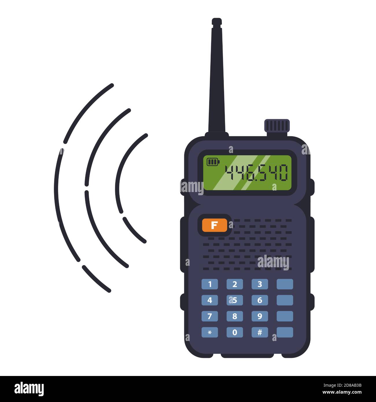 talkie-walkie noir avec antenne pour la communication sur une distance.  capter le signal de la radio. illustration vectorielle plate isolée sur  fond blanc Image Vectorielle Stock - Alamy