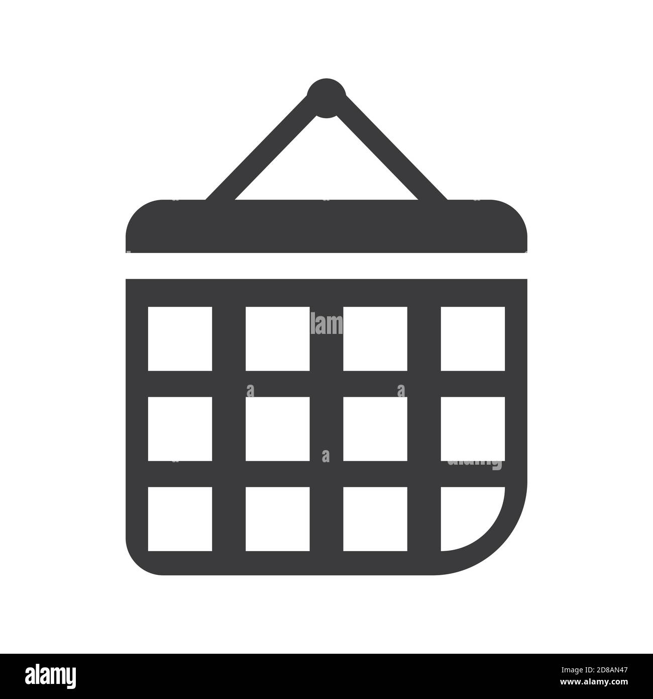 Modèle d'icône de vecteur tendance de signe de calendrier. Icône de calendrier isolée noire. Illustration de Vecteur