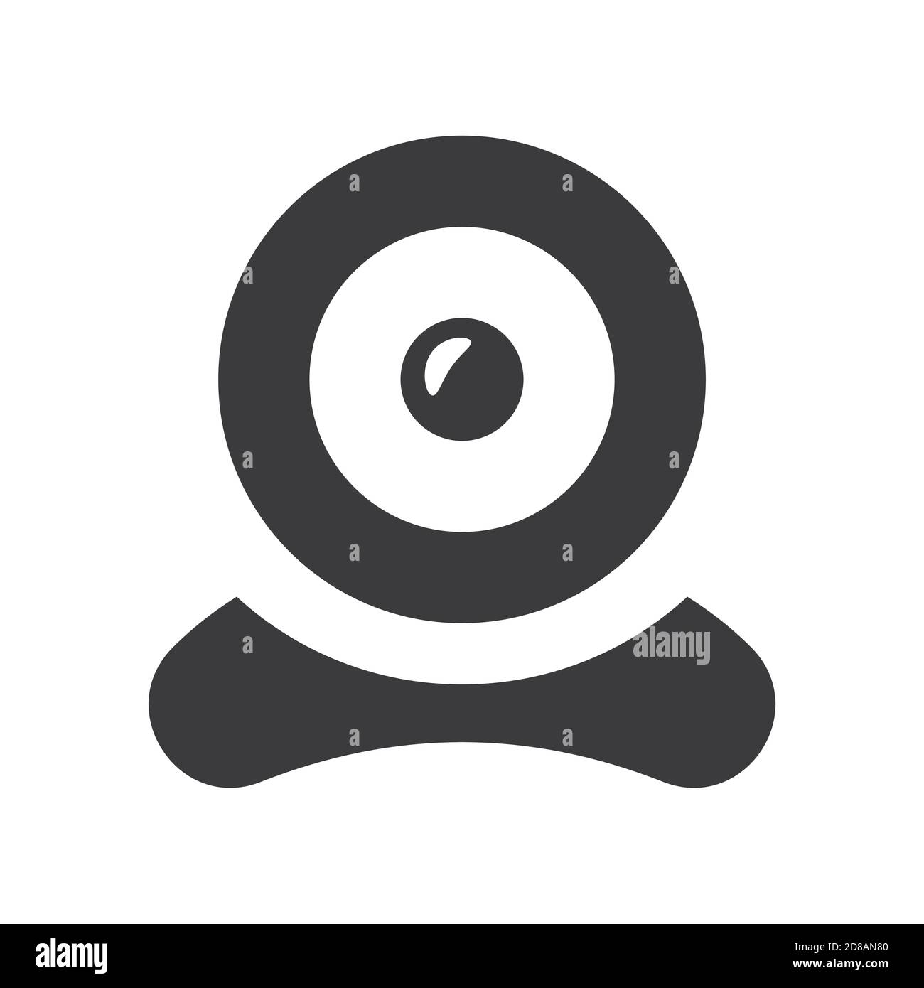 Modèle d'icône de vecteur de signe de webcam. Design d'icône de webcam noire numérique isolée. Illustration de Vecteur