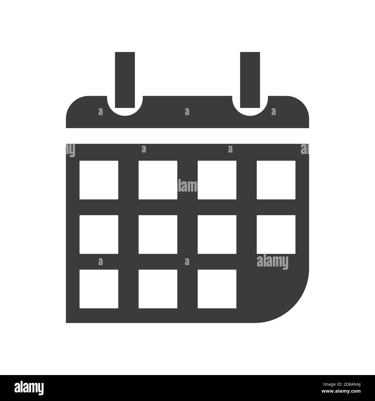 Modèle d'icône de vecteur tendance de signe de calendrier. Icône de calendrier isolée noire. Illustration de Vecteur