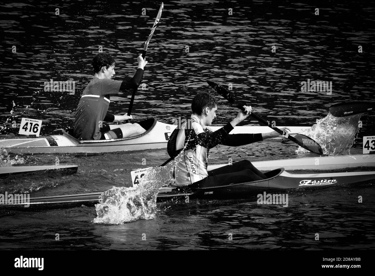 RICHMOND, ROYAUME-UNI - 19 octobre 2020 : photos des championnats nationaux de canoë-kayak de la finale de Hasler Marathon à Richmond, Royaume-Uni. Concurrence r Banque D'Images