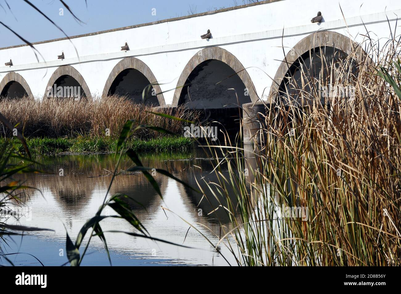 Pont à neuf arcades, Neunbögige Brücke, Hortobágy, Kilenclayukú híd, comté de Hajdú-Bihar, Hongrie, Magyarország, Europe, site du patrimoine mondial Banque D'Images