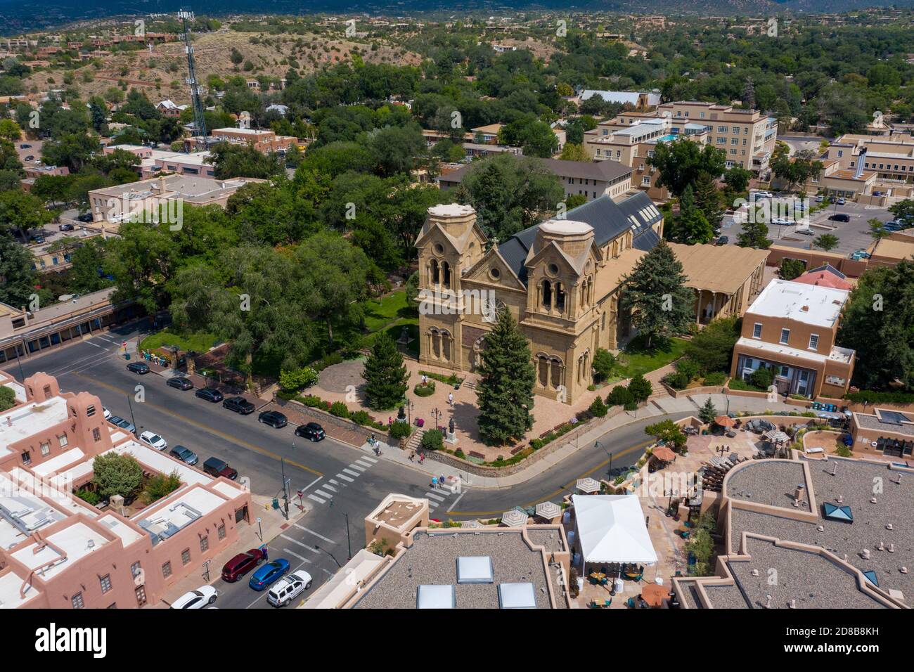 La basilique Saint-François d'Assise, Santa Fe, Nouveau-Mexique, Etats-Unis Banque D'Images
