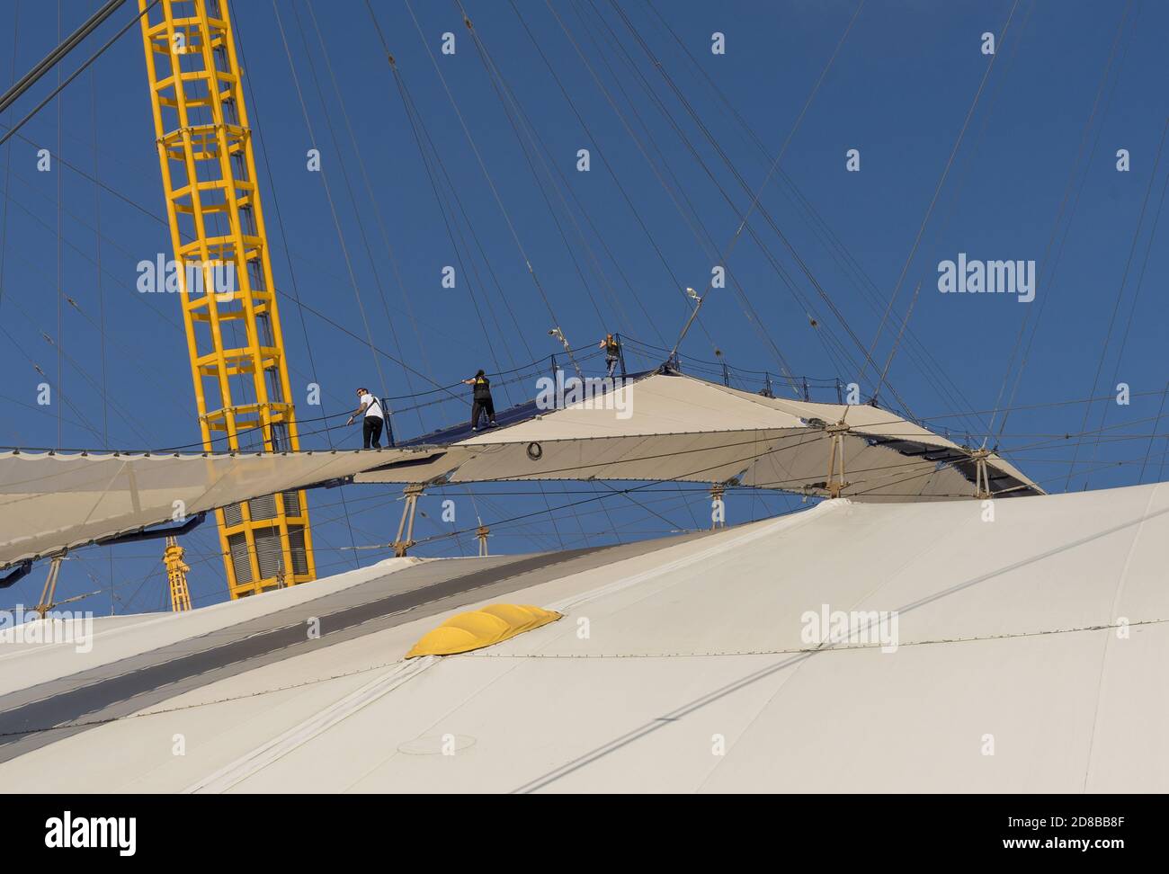L'attraction de passerelle suspendue o2 Millennium Dome. North Greenwich, Londres Banque D'Images