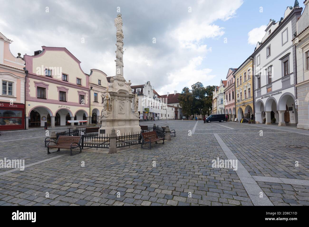 Centre-ville de Trebon. C'est une ville historique dans la région de Bohème du Sud. République tchèque. Trebon ville est une destination touristique célèbre avec de nombreux monuments Banque D'Images