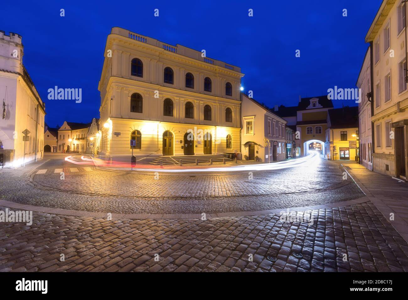Centre-ville de Trebon. C'est une ville historique dans la région de Bohème du Sud. République tchèque. Trebon ville est une destination touristique célèbre avec de nombreux monuments Banque D'Images