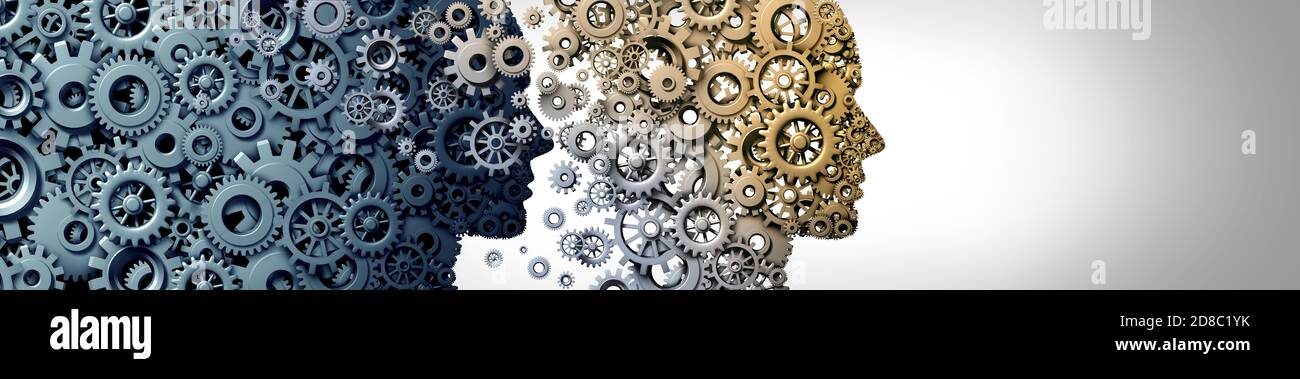 Transition de carrière et cheminement de travail ou changement d'entreprise et développement personnel par la formation et l'éducation comme un rendu 3D. Banque D'Images