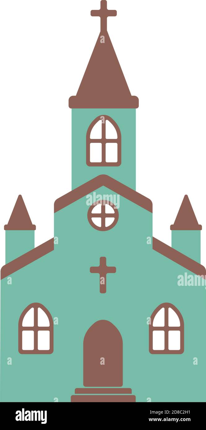 Illustration De La Conception Plate D Une Eglise De Dessin Anime Vue De Face Image Vectorielle Stock Alamy
