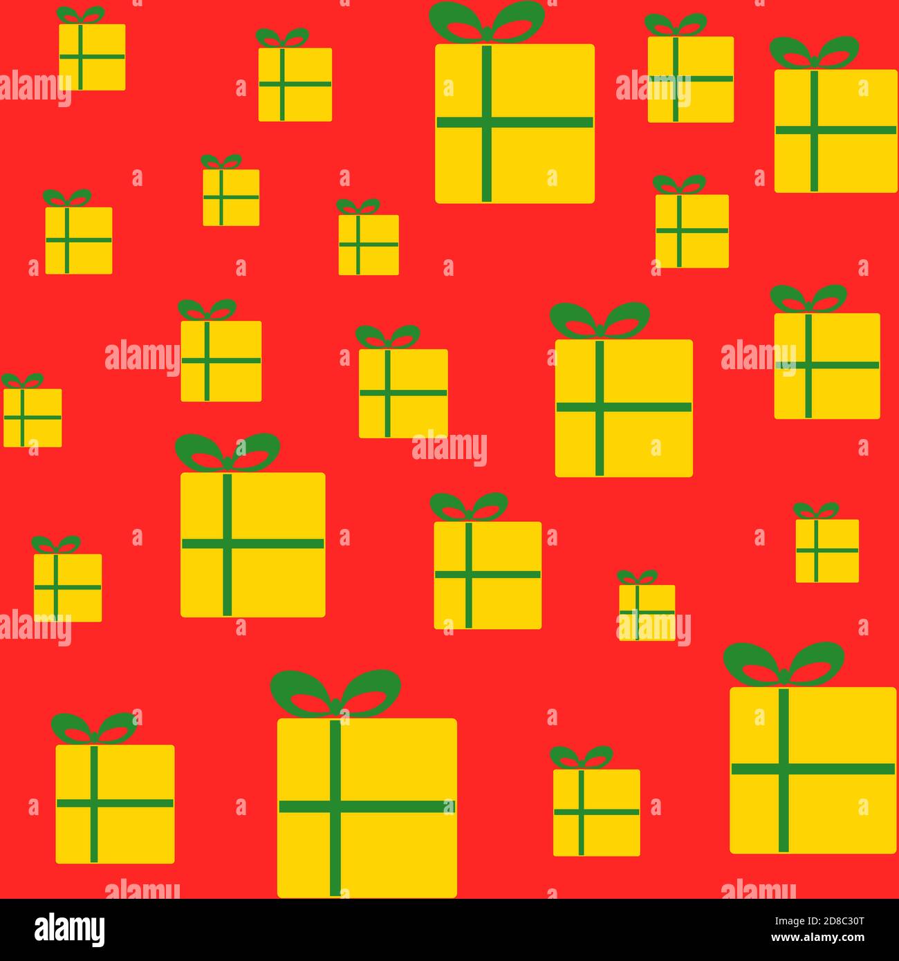 motif de noël sans couture avec éléments de Noël mignons et minimalistes dessinés à la main dans des couleurs dorées rouges et vertes traditionnelles. Illustration sans fin pour l'emballage emballage cartes papier boîtes-cadeaux Illustration de Vecteur