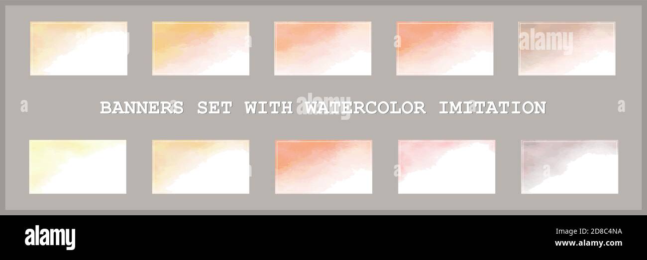 taches d'aquarelle vectorielles imitation de l'aquarelle, un ensemble de fonds multicolores clairs pour cartes de visite affiches bannières impression de bureau Illustration de Vecteur