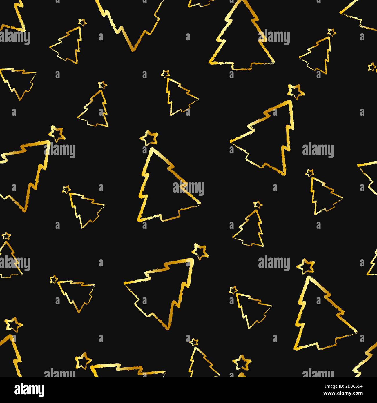 motif de noël sans couture collection luxueuse d'éléments minimalistes dorés sur fond gris roi foncé. illustration vectorielle sans fin pour l'emballage design emballage cartes papier boîte cadeau Illustration de Vecteur