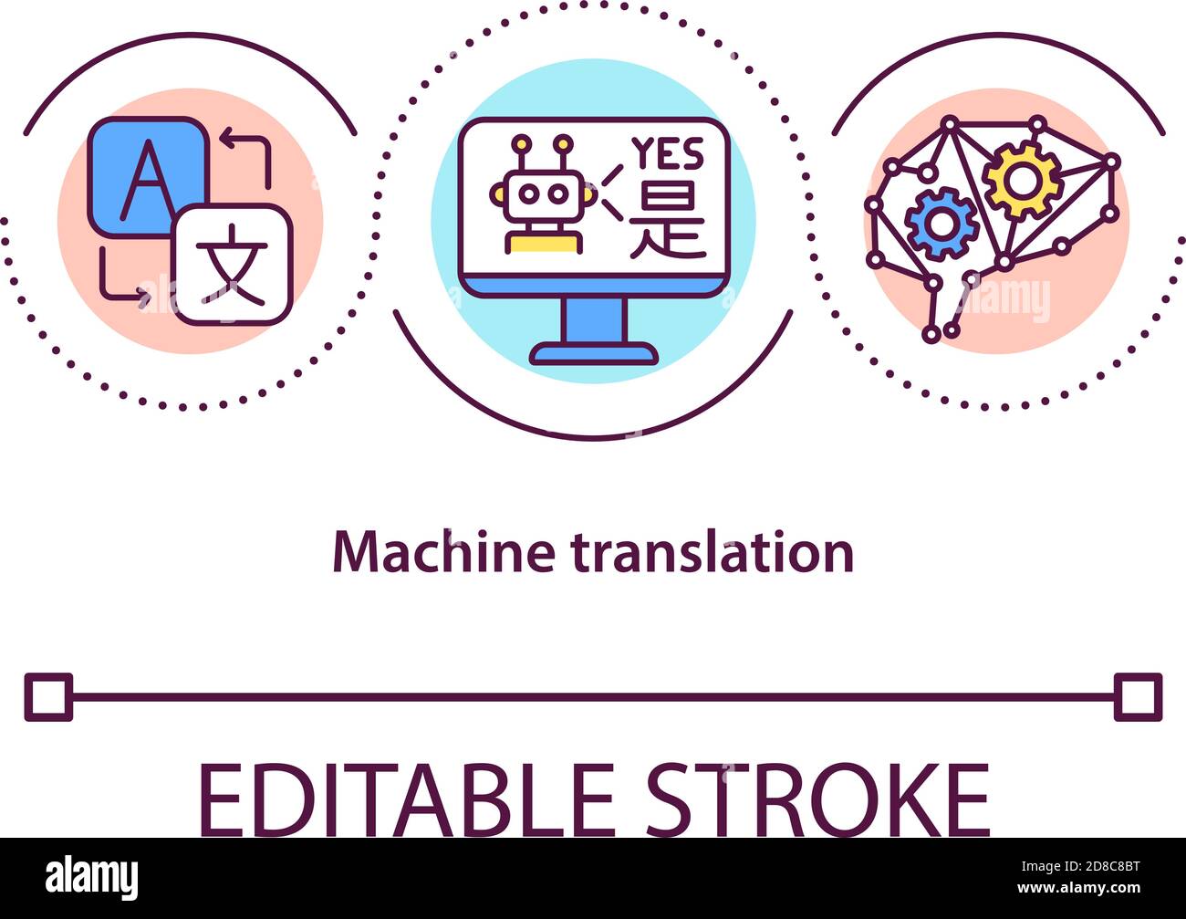 Icône de concept de traduction automatique Illustration de Vecteur