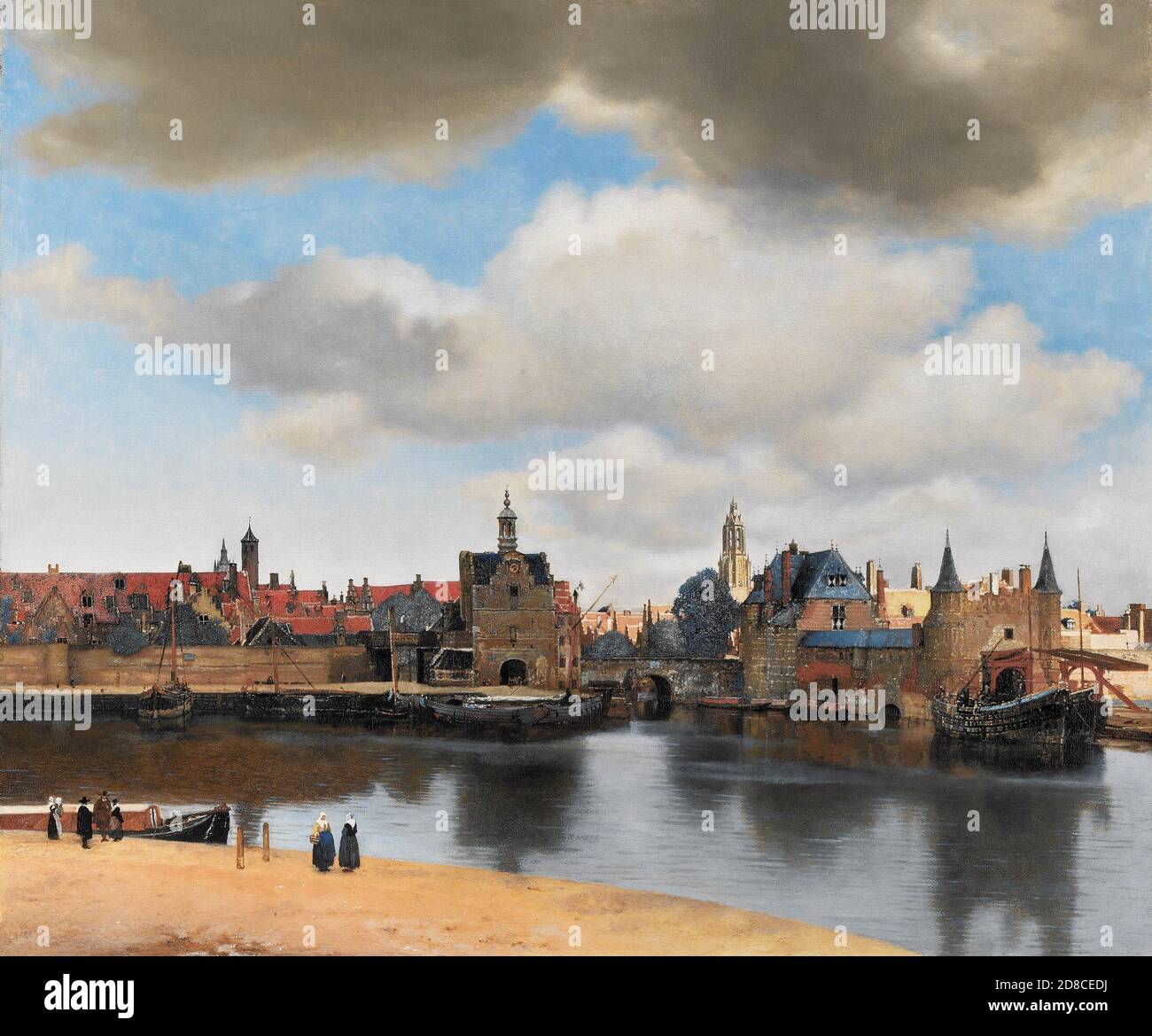 Titre: Vue de Delft Créateur: Johannes Vermeer Date: c.1660-c.1661 Moyen: Huile sur toile dimension: 98 x 117.5 cm emplacement: Mauritshuis, la Haye Banque D'Images