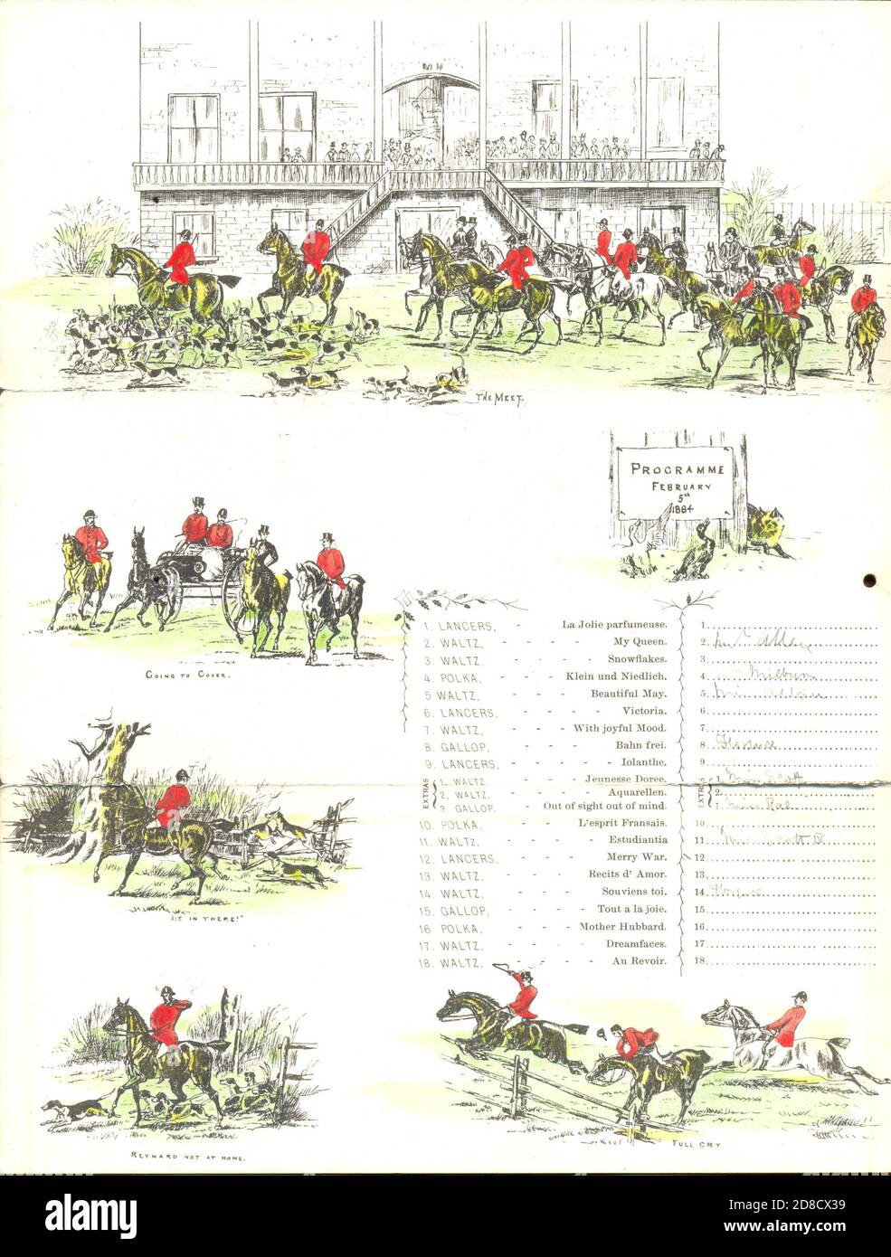Programme Huntball pour le 5 février 1884 pour M Hunt Banque D'Images