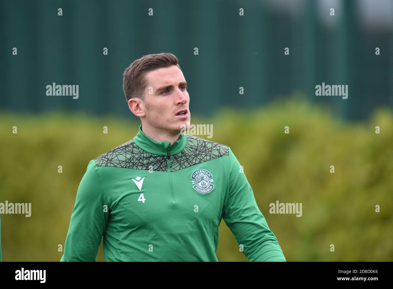 Tranent, Ormiston, East Lothian.Scotland. Royaume-Uni 29 octobre 20 session d'entraînement Hibernian Paul Hanlon pour coupe écossaise demi-finale contre les coeurs . Crédit : eric mccowat/Alay Live News Banque D'Images