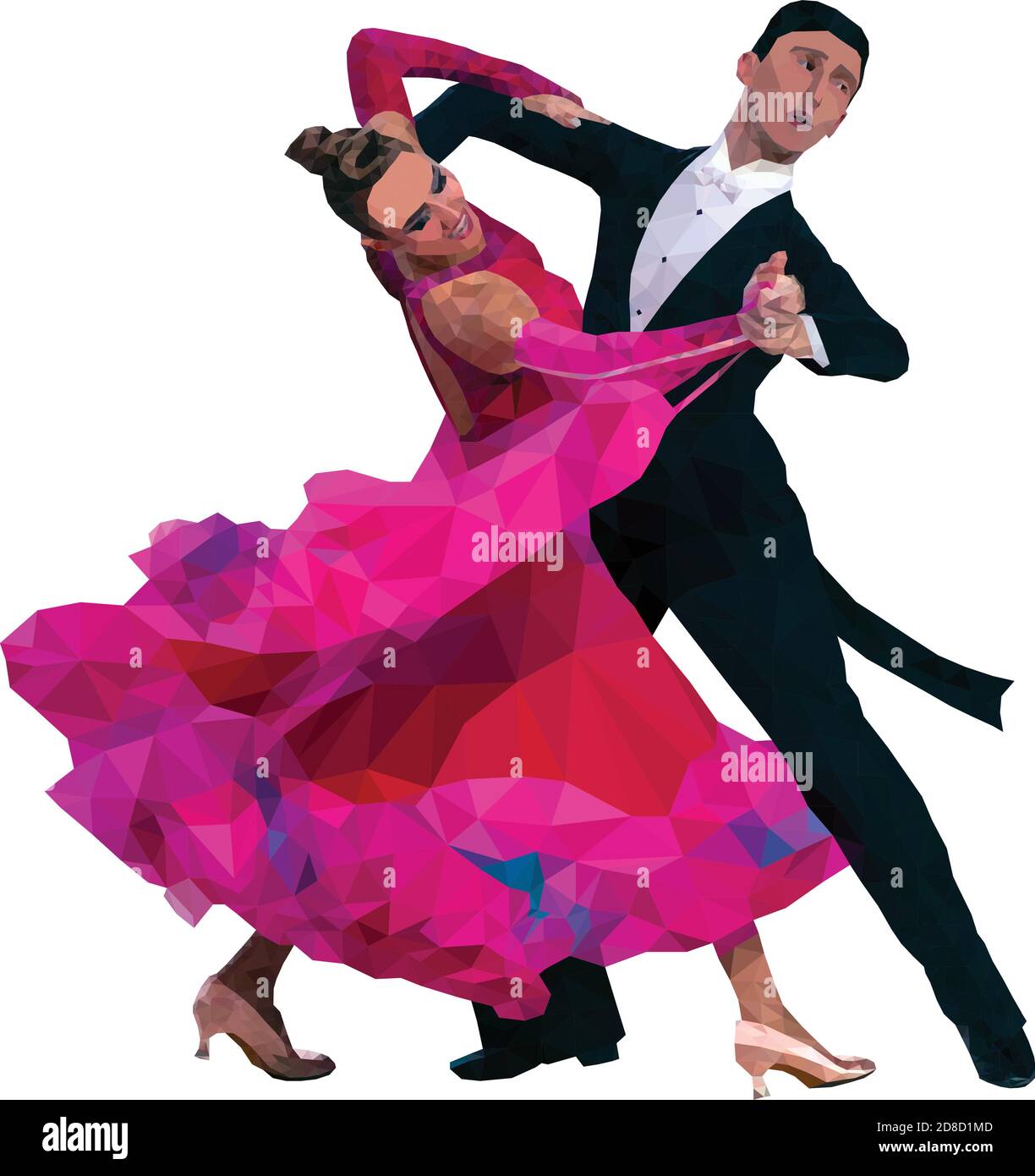 Couple de danseurs de danse de vecteur de couleur polygonale Image  Vectorielle Stock - Alamy