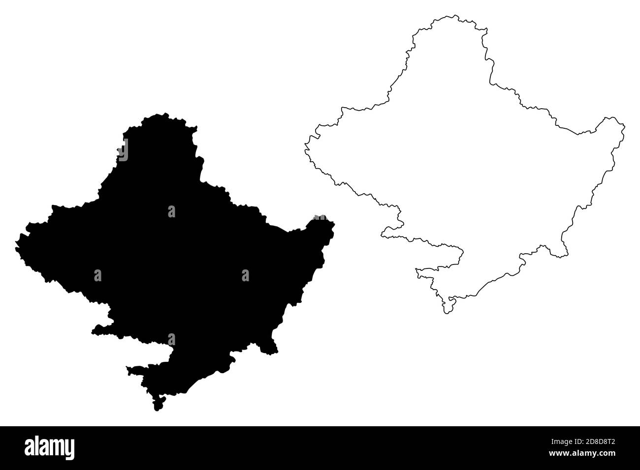 Province de Gandaki (République fédérale démocratique du Népal, divisions administratives) carte illustration vectorielle, schéma de scribble carte de la province no 4 Illustration de Vecteur