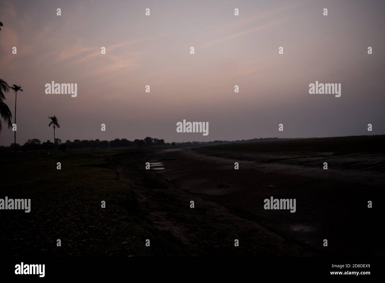 Brahmaputra River, appelée Luit, Dilao à Assam. Rivière Brahmaputra sèche à golaghe, Assam Banque D'Images