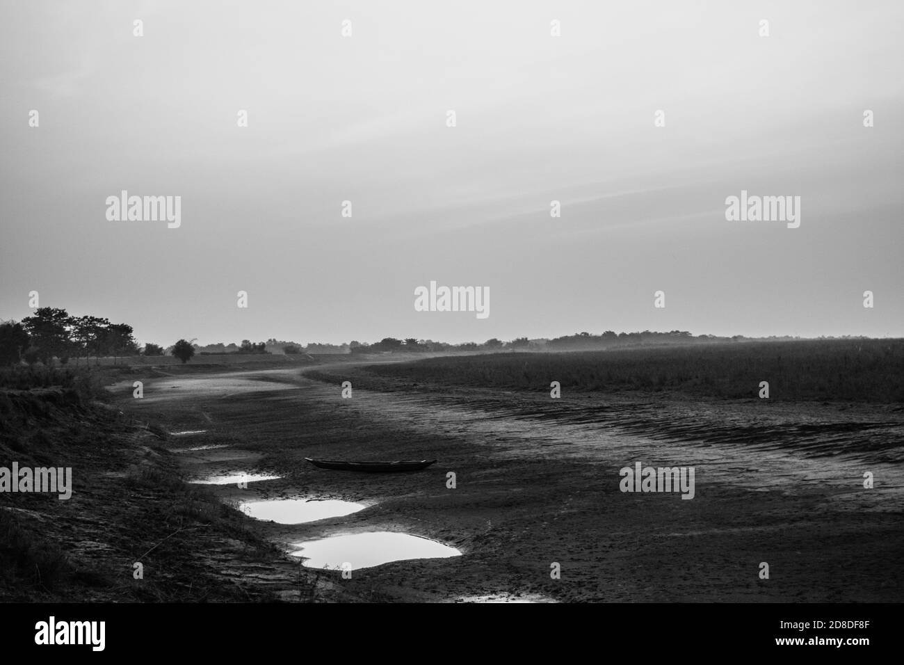 Brahmaputra River, appelée Luit, Dilao à Assam. Rivière Brahmaputra sèche à golaghe, Assam Banque D'Images