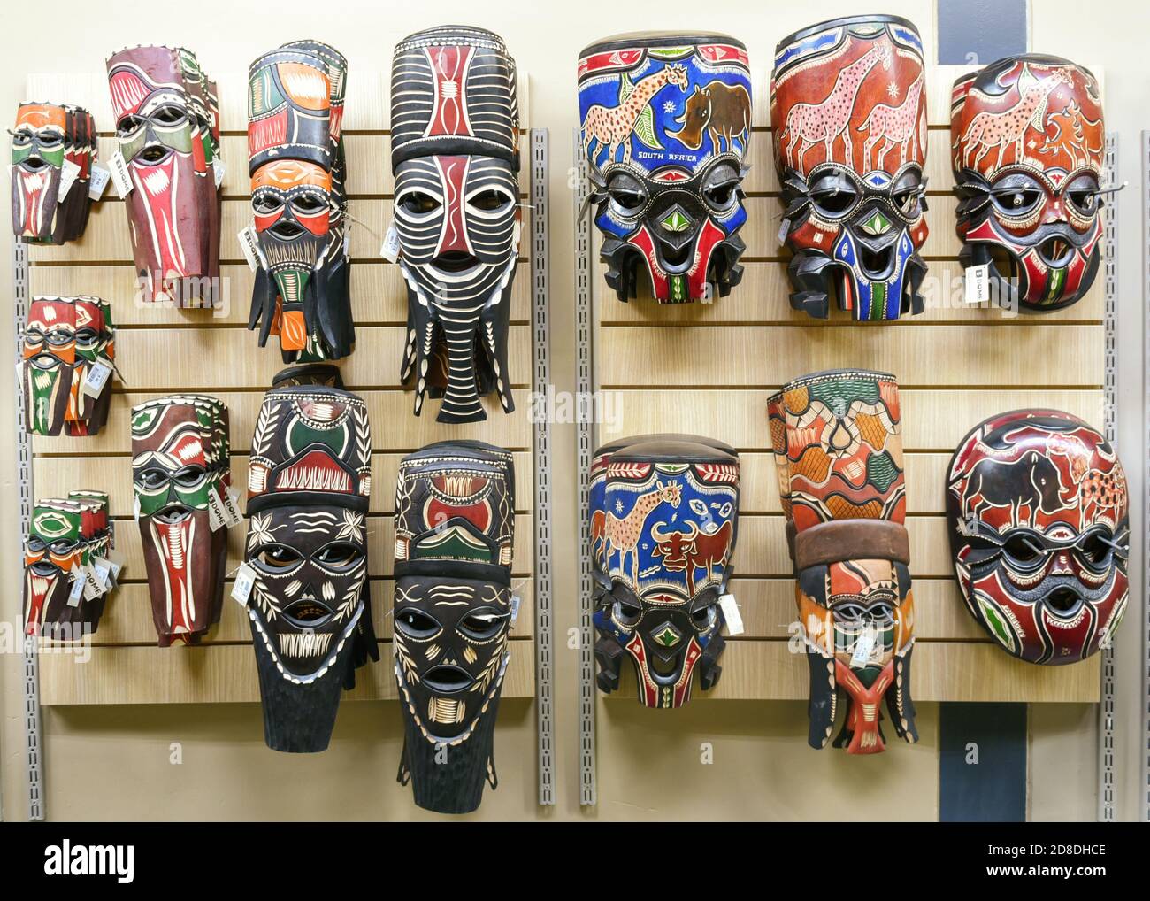 Les masques en bois d'Afrique du Sud représentant la culture Banque D'Images