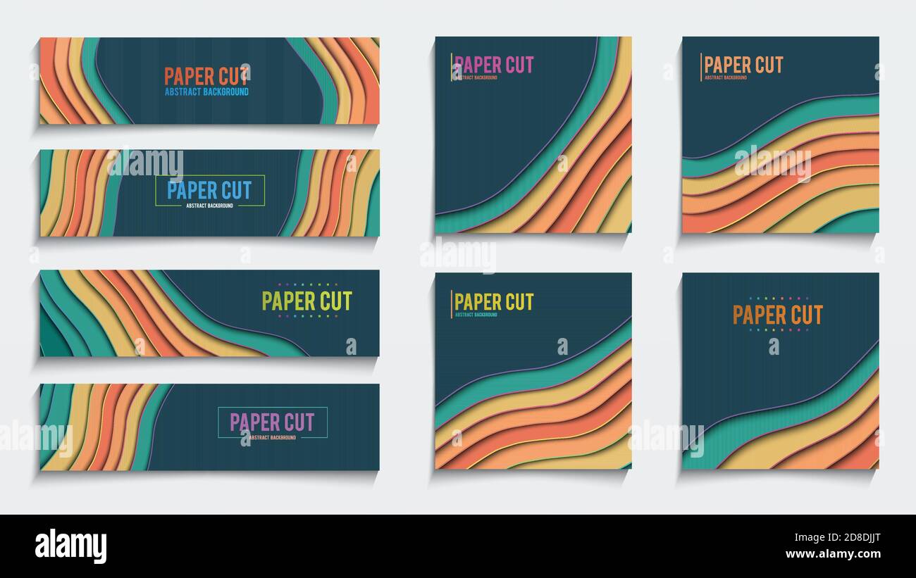 Concept de vecteur créatif de bannière coupée en papier. Décoration géométrique vectorielle fond d'écran 3d. SPE 10 Illustration de Vecteur