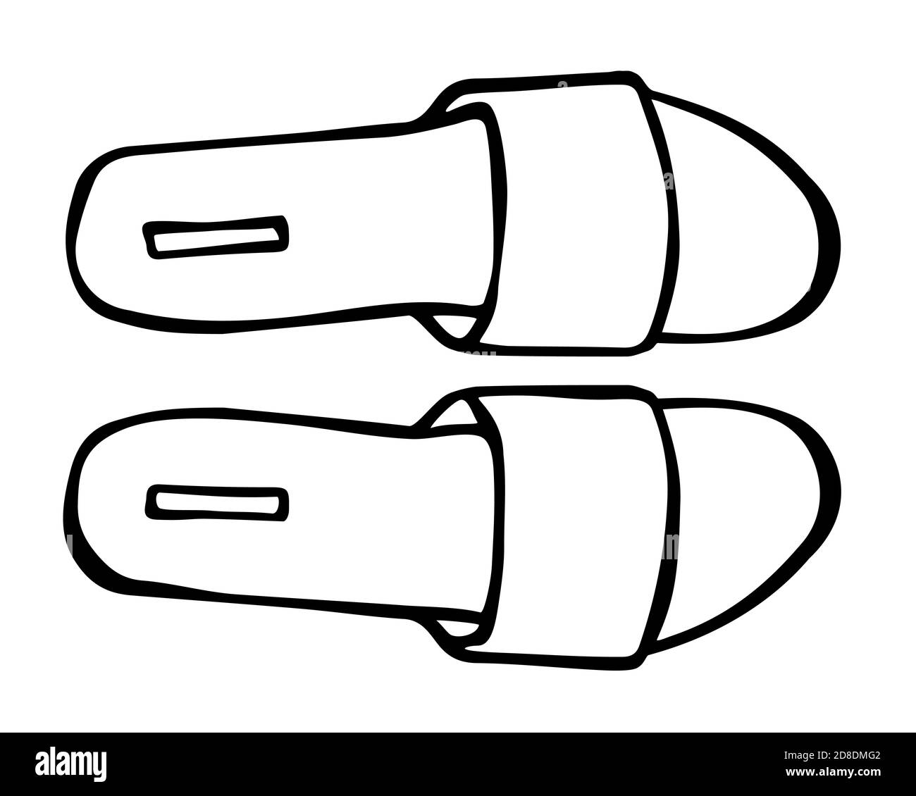 Sandales d'été Doodle dessinées à la main dans le style art de ligne Image  Vectorielle Stock - Alamy