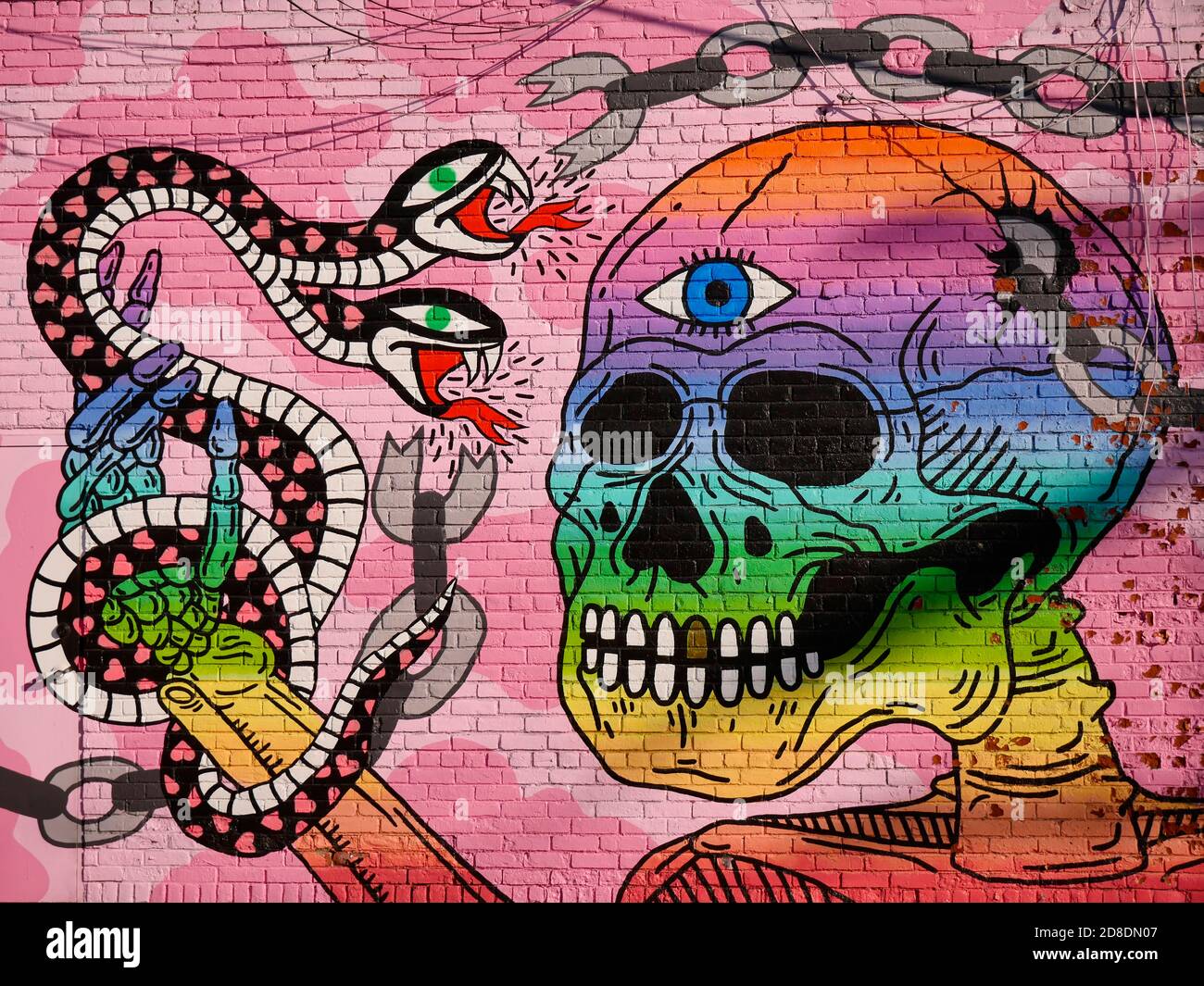 Peinture murale de rue de Detroit avec danse afro-américaine, art de Shaina Kasztelan et Heidi Barlow Banque D'Images