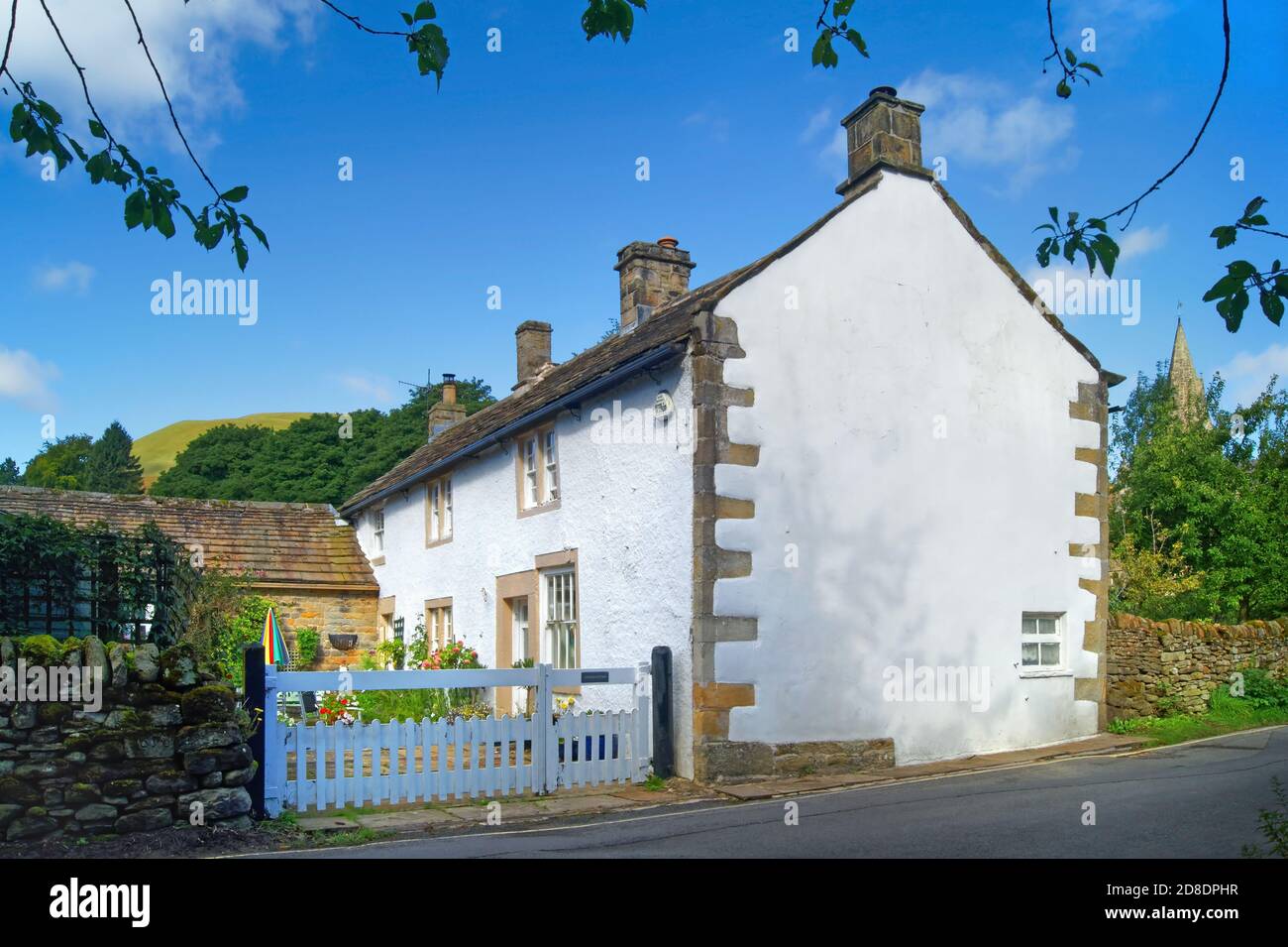 Royaume-Uni, Derbyshire, Peak District, Edale, Church Cottage sur Mary's Lane. Banque D'Images