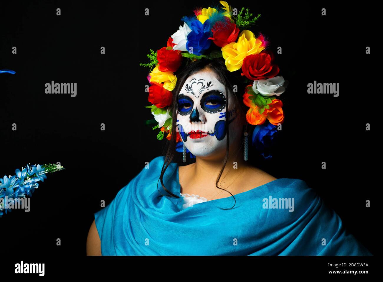 Fille personnifiée comme catrina Banque D'Images