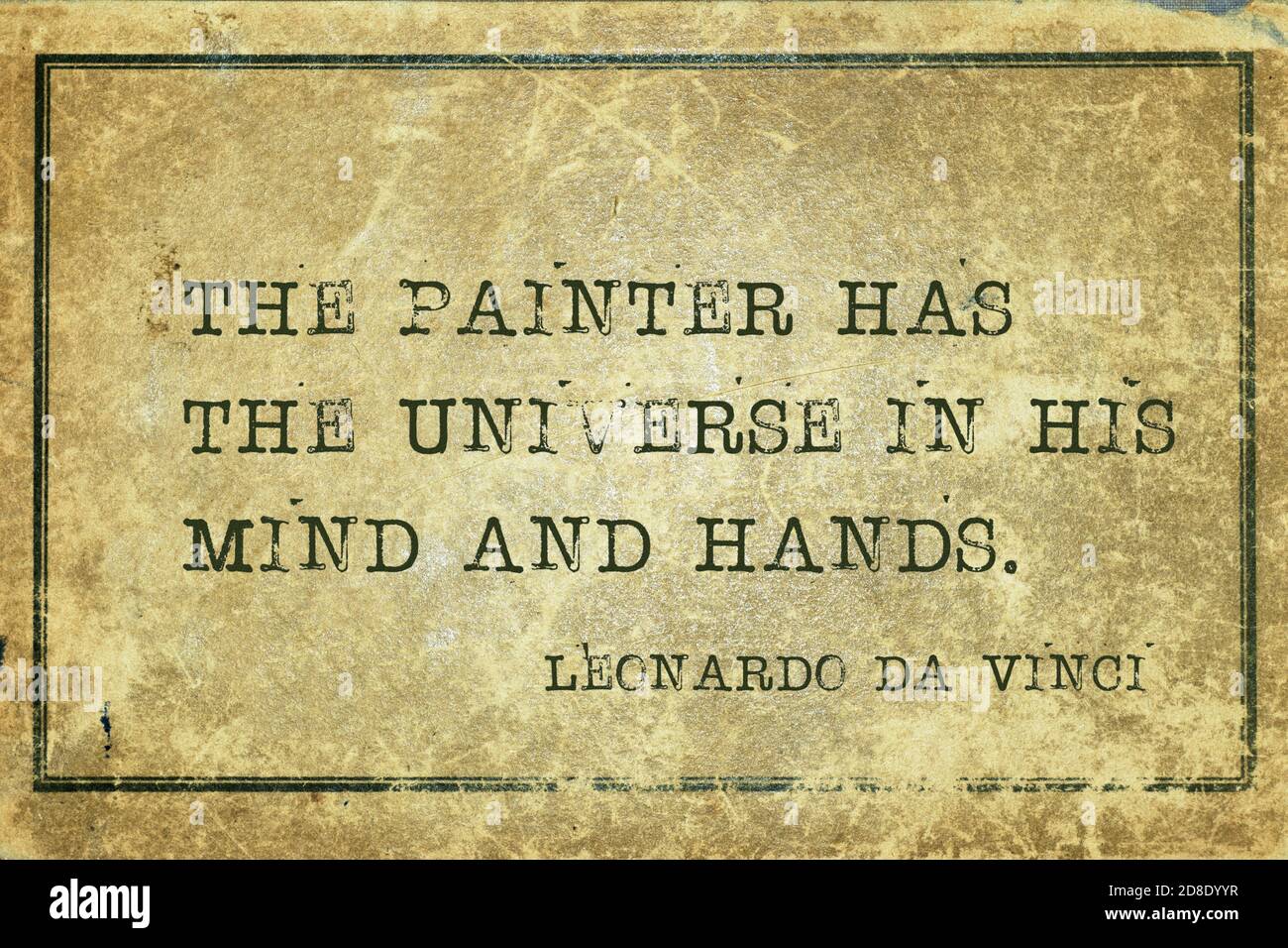Le Peintre A L Univers Dans Son Esprit Et Ses Mains Citation De L Ancien Artiste Italien Leonardo Da Vinci Imprimee Sur Grunge Carton Vintage Photo Stock Alamy Le Peintre A L Univers Dans Son Esprit Et Ses Mains Citation De L Ancien Artiste Italien Leonardo Da Vinci Imprimee Sur Grunge Carton Vintage Photo Stock Alamy