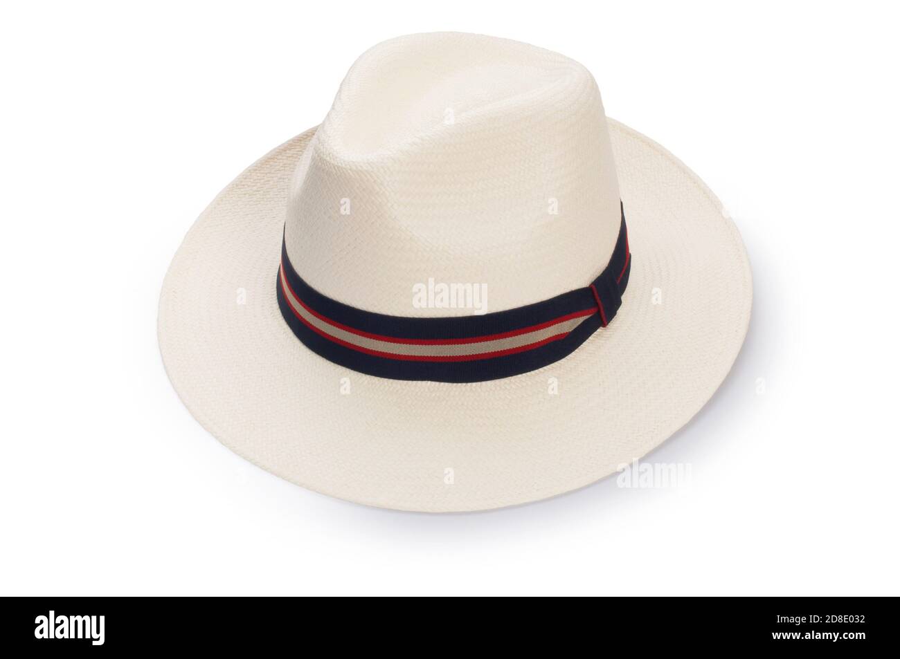 Studio de tir d'un chapeau Panama coupé contre un Fond blanc - John Gollop Banque D'Images