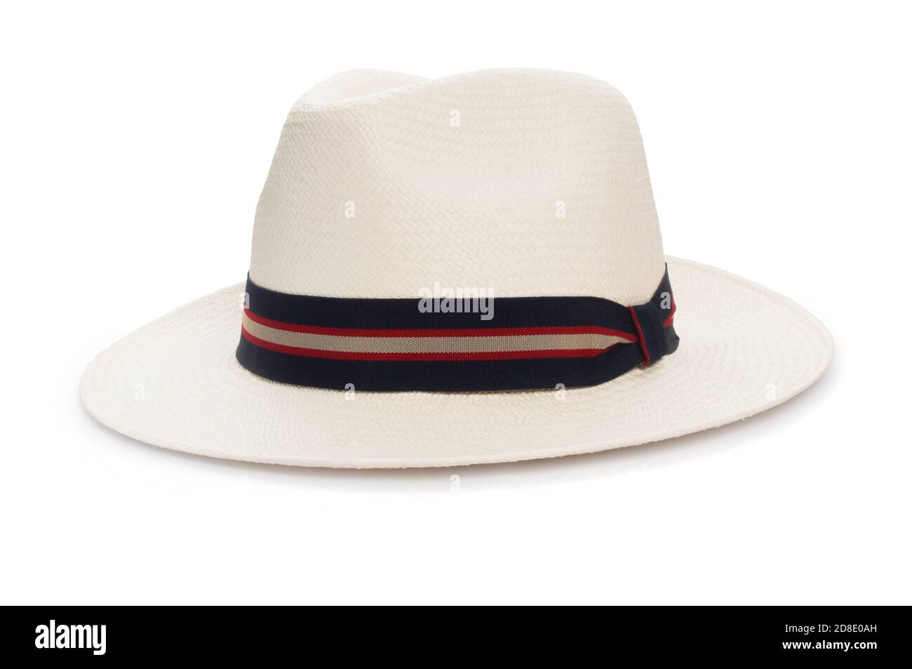 Studio de tir d'un chapeau Panama coupé contre un Fond blanc - John Gollop Banque D'Images